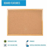 Bi-office Oak Frame Cork Bulletin Board, 48" Board Height x 72" Board Width (BVCSF352001239) Each