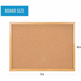 Bi-office Oak Frame Cork Bulletin Board, 48" Board Height x 72" Board Width (BVCSF352001239) Each