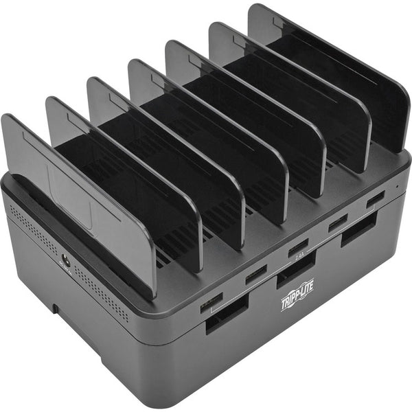Tripp Lite by Eaton Desktop Charging Station with Cable Storage, 5 Devices, 6.6w x 4.9d x 0.79h, Black (TRPU280005ST) Each