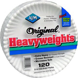 AJM 9" Original Heavyweight Plates, 9" Diameter, White, 120/Pack (AJMOH9AJBXWHPK) Pack of 120