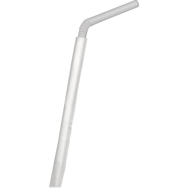 D&W Flexible Straws, 7.75", Wrapped, 1600/CT, Translucent (DZOGDSFW4400) Case of 1600