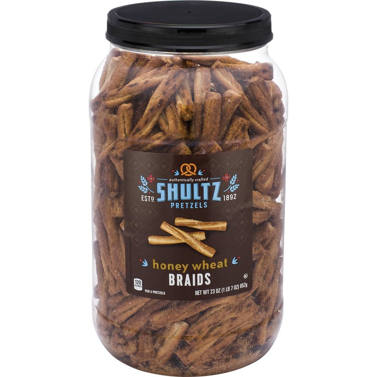 Office Snax Pretzels, Honey Wheat, Tub, 1.44 oz (OFX6270) Each