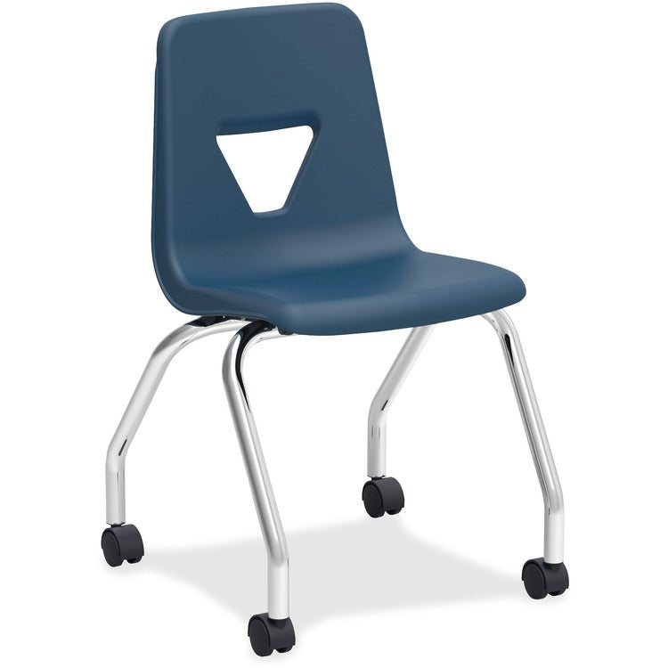 Lorell 4-Legged Mobile Chair, 18-1/2" x 21" x 30", 2/CT, Navy (LLR99910)