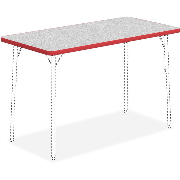 Lorell Activity Tabletop, 24" x 48", Gray/Red (LLR99917)