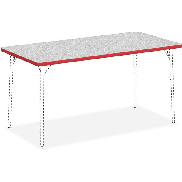 Lorell Activity Tabletop, 30" x 60", Gray/Red (LLR99919)