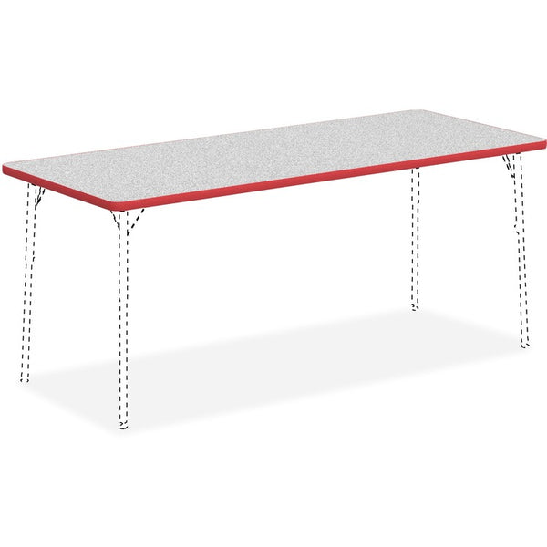Lorell Activity Tabletop, 30" x 72", Gray/Red (LLR99921)