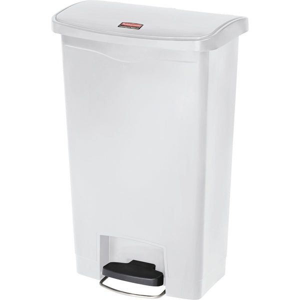 Rubbermaid Commercial Slim Jim Resin Step-On Container, Front Step Style, 13 gal, White (RCP1883557) Each