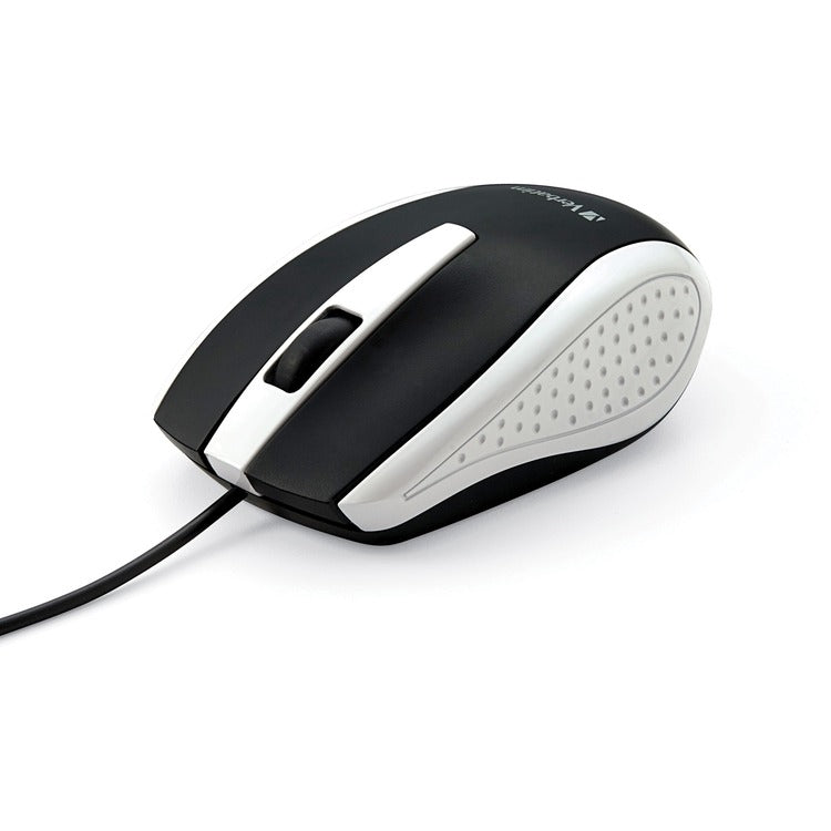 Verbatim Mouse, Optical, Corded, f/PCs & Macs, White/Black (VER99740)