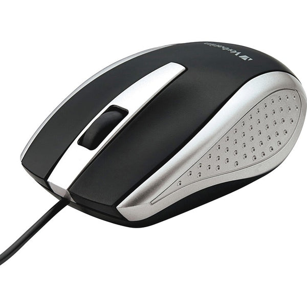 Verbatim Mouse, Optical, Corded, f/PCs & Macs, Silver/Black (VER99741)