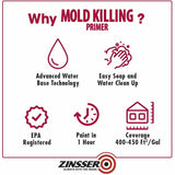 Zinsser Mold Killing Primer, White, 2/Carton (RST276049) Case of 2