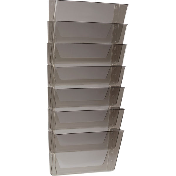 Storex Wall File, Stackable, Letter, 4"W x 13"L x 7"H, 7/PK, Smoke (STX70260U01C) Each