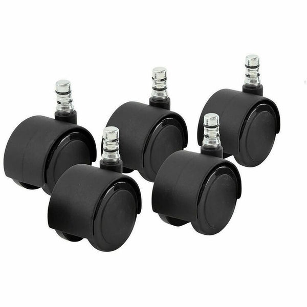 Master Caster Noiseless Duet Casters, 100 lbs./Caster, Polyurethane, B Stem, Soft, 5/Set (MAS64328) Set of 5