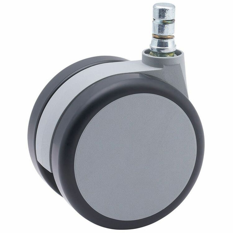 Master Caster Gemini Series Heavy-Duty Twin Wheel Hard Floor Casters, R Stem, Gray, 5/Set (MAS70415) Set of 5