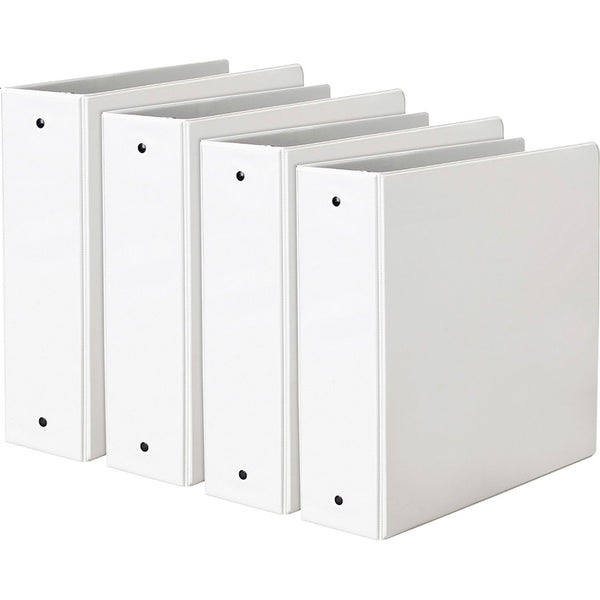 Avery&reg; Economy View Binders, Round Ring, 3" Cap, 11" x 8-1/2", 4/BD, White (AVE05741BD)