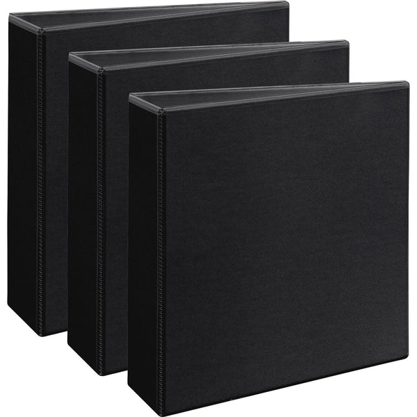 Avery&reg; Slant-Ring View Binders, 3" Capacity, 11" x 8-1/2", 3/BD, Black (AVE09700BD)