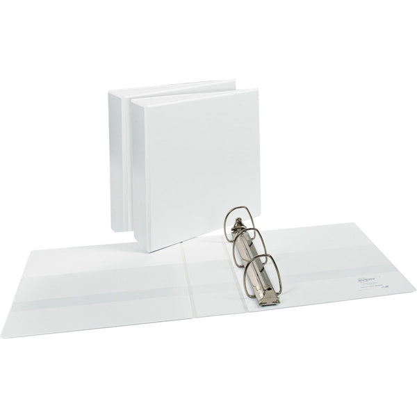 Avery&reg; Slant-Ring View Binders, 3" Capacity, 11" x 8-1/2", 3/BD, White (AVE09701BD)