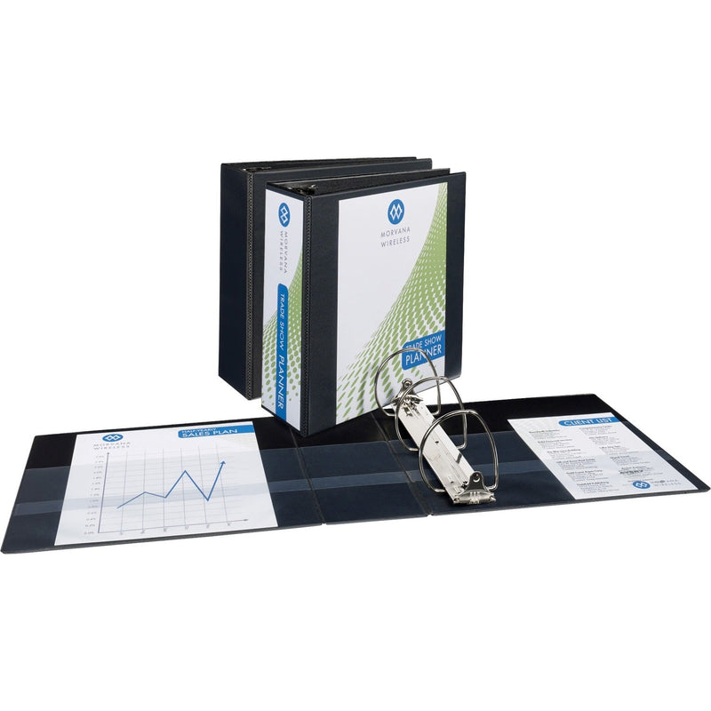 Avery&reg; Slant-Ring View Binders, 4" Capacity, 11" x 8-1/2", 3/BD, Black (AVE09800BD) Pack of 3