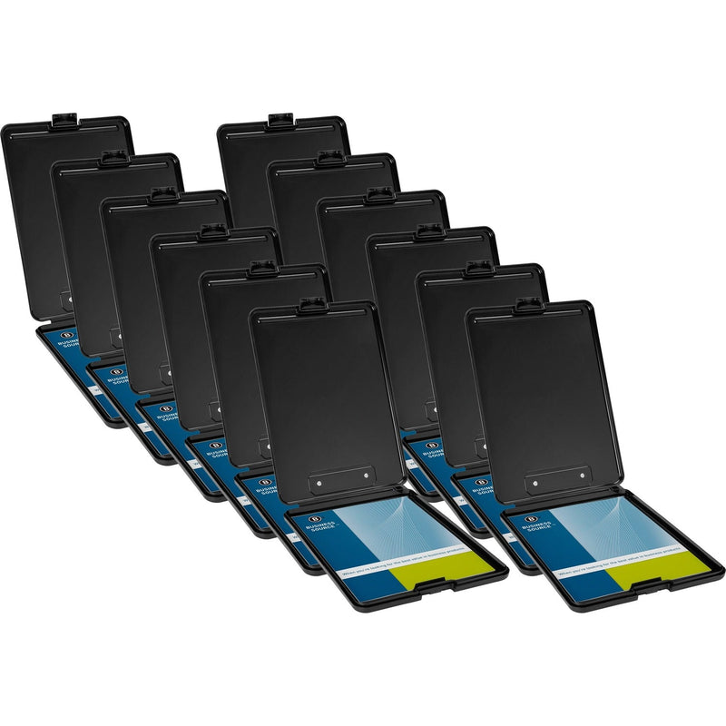 Business Source Storage Clipboards, Plastic, 9" x 13", Letter, 12/CT, Black (BSN37513CT) Case of 12