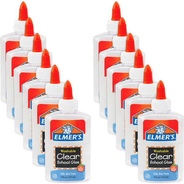 Elmer's School Glue, Washable, Nontoxic, 5 oz, 12 Bottles/BD, Clear (EPIE305BD) 12 per Bundle