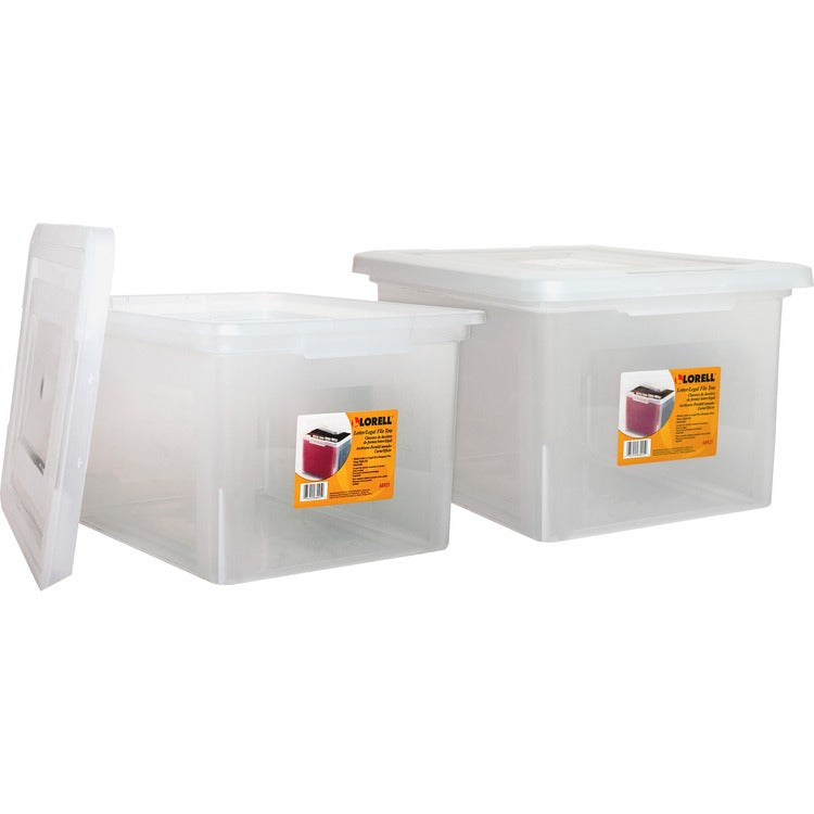 Lorell File Boxes, Legal/Letter, Stackable, 14-1/4" x 18-1/8" x 10-7/8", 2/BD, Clear (LLR68925BD)