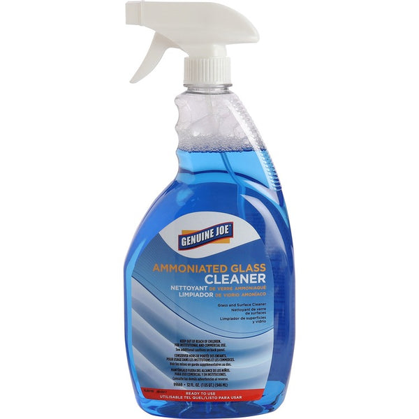 Genuine Joe Glass Cleaner, Ammoniated, Spray Bottle, 32 oz. (GJO99669)