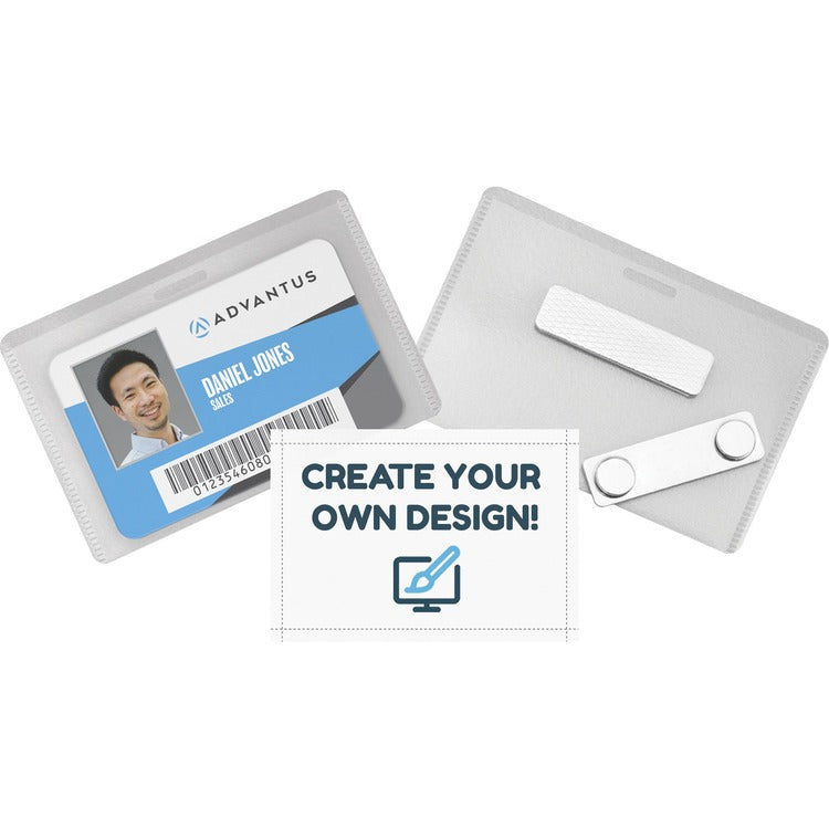 Advantus Badge Kit, Magnetic, 3-3/4" x 2-1/2"Badges, 20/PK (AVT97033) Pack of 20