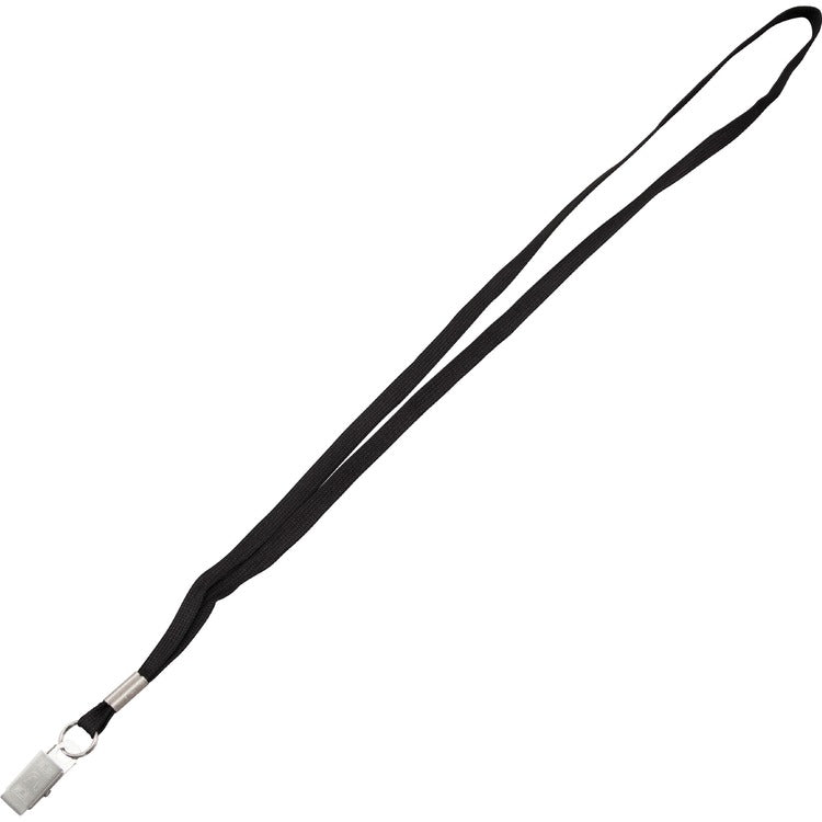 Advantus Lanyards with Metal Clip, 3/8"Thick, 36"L, 100/Box, Black (AVT97128) Box of 100