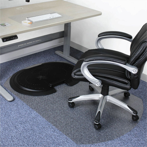 AFS-TEX&reg; Sit-Stand Chairmat for Low/Med-Pile Carpet, 62" x 38", Black (FLRFCA11S) Each