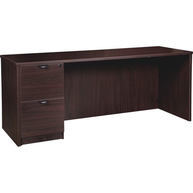 Lorell Left-pedestal Credenza, File/File, 66" x 24" x 29", Espresso (LLRPC2466LES)