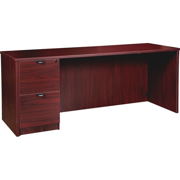 Lorell Left-pedestal Credenza, File/File, 66" x 24" x 29", Mahogany (LLRPC2466LMY)