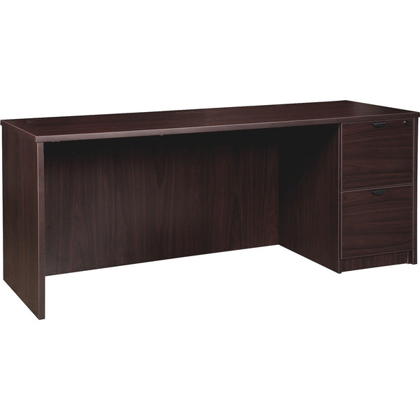 Lorell Right-pedestal Credenza, File/File, 66" x 24" x 29", Espresso (LLRPC2466RES)