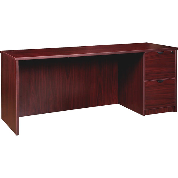 Lorell Right-pedestal Credenza, File/File, 66" x 24" x 29", Mahogany (LLRPC2466RMY)