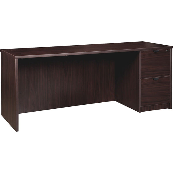 Lorell Right-pedestal Credenza, File/File, 72" x 24" x 29", Espresso (LLRPC2472RES)