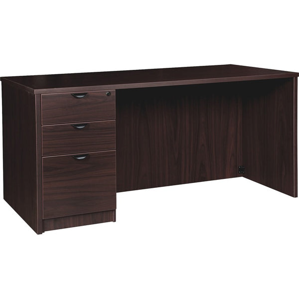 Lorell Left-pedestal Desk, B/B/F, 60"Wx30"Dx29"H, Espresso (LLRPD3060LSPES)