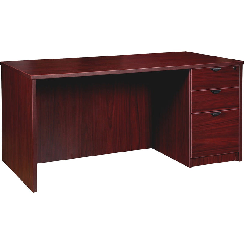 Lorell Right-pedestal Desk, B/B/F, 60"Wx30"Dx29"H, Mahogany (LLRPD3060RSPMY) Each