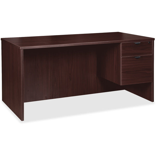 Lorell Right-pedestal Desk, B/F, 66" x 30" x 29", Espresso (LLRPD3066QRES)