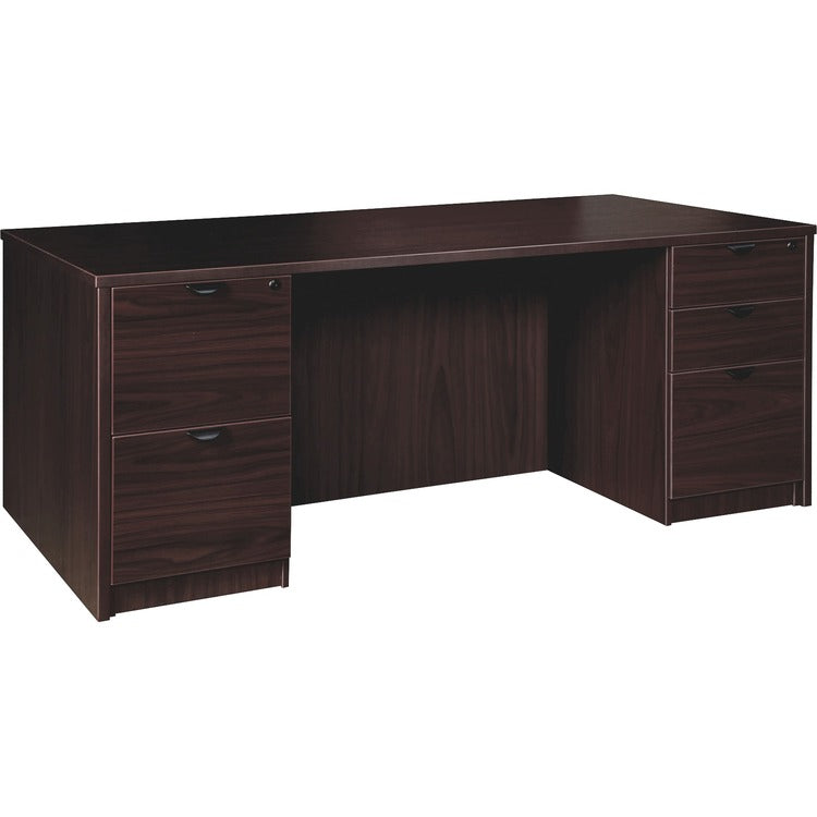 Lorell Double-pedestal Desk F/F B/B/F, 72" x 36" x 29", Espresso (LLRPD3672DPES)