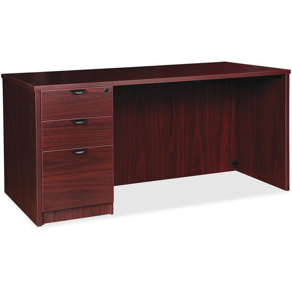 Lorell Left-pedestal Desk, B/B/F, 72"Wx36"Dx29"H, Mahogany (LLRPD3672LSPMY)