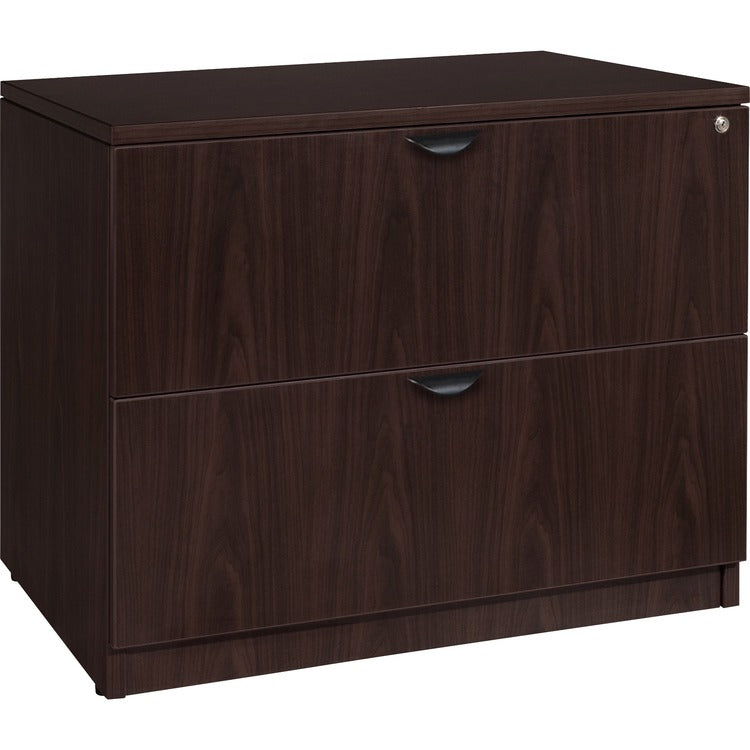 Lorell Lateral File, 2 Drawers, 34-1/2"Wx22"Dx29"H, Espresso (LLRPL2236ES)