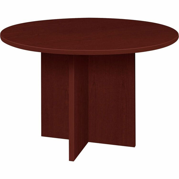 Lorell Conference Table, Round Top, 42"Dia x 1"Thick x 29"H, Mahogany (LLRPT42RMY)