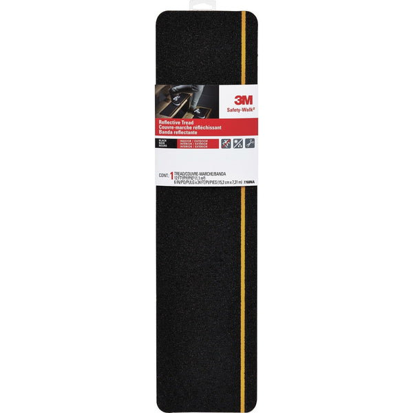 3M Slip-Resistant Tread, Reflective Stripe, 6"Wx24'L, Black (MMM7768NA) Each