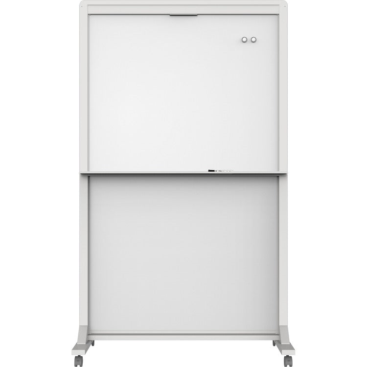 Quartet Motion Dual-Track Mobile Magnetic Dry-Erase Easel, Two 40 1/2 x 34 Panels, White (QRTECM4068DT) Each