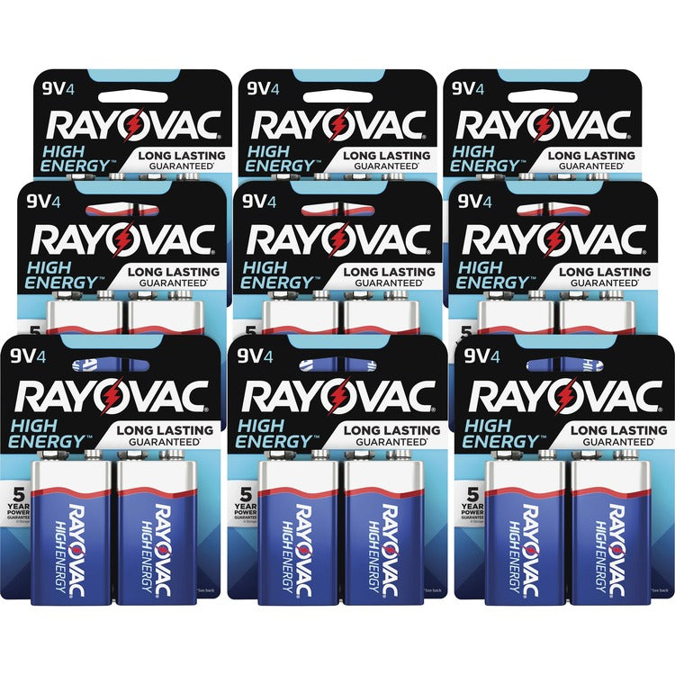 Rayovac Alkaline 9V Batteries, 9PK/CT, Blue/Gray (RAYA16044TKCT) Case of 36