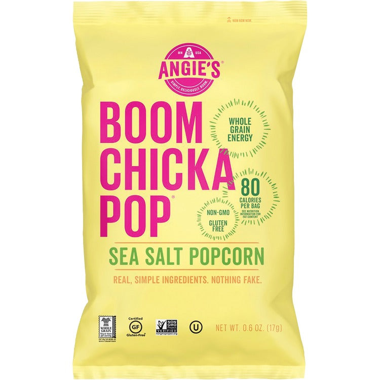 Angie's BOOMCHICKAPOP Popcorn - Non-GMO, Gluten-free - Sea Salt - 1 oz - 24 / Carton (CNGSN01027) Case of 24