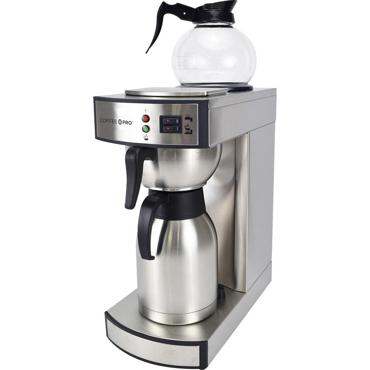 Coffee Pro Thermal Institutional Brewer, Stainless Steel, 12 Cup, 15-1/2 x 14-3/4 x 17 (CFPCPRLT) Each