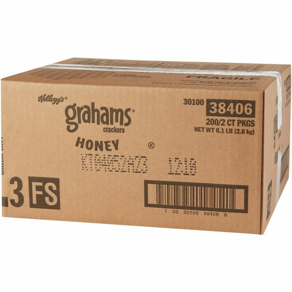 Kellogg's Honey Graham Crackers, Whole-Grains, 0.49 oz., 200PK/CT (KEB38406) Case of 200