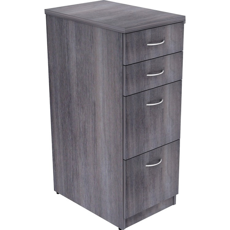 Lorell File Cabinet, 4 Drawers, 15-1/2" x 23-5/8" x 40-3/8", Charcoal (LLR16211)