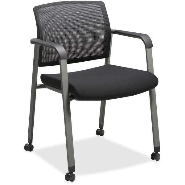 Lorell Guest Chair, Mesh Back with Casters, 22-7/8" x 22-5/8" x 32-1/8", Black (LLR30953)