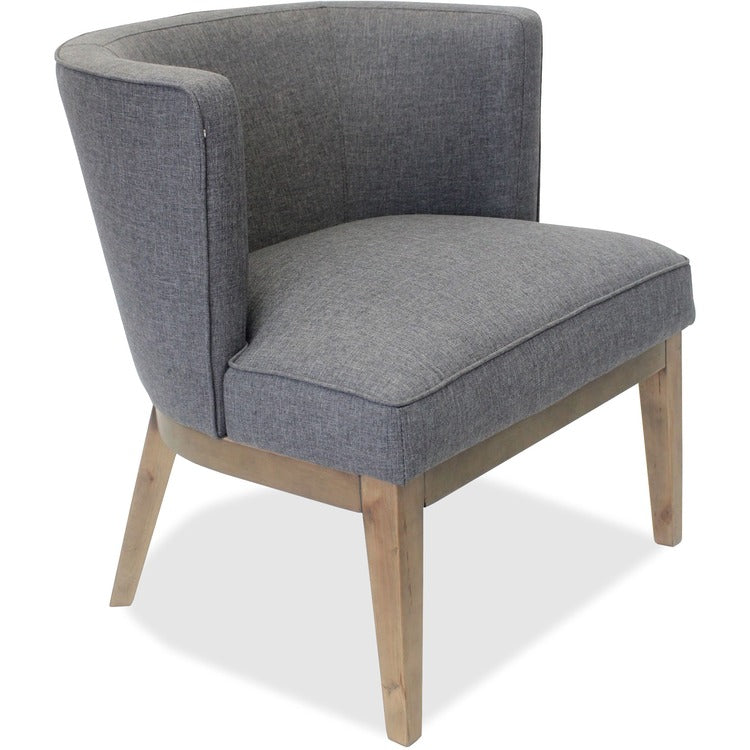 Lorell Accent Chair, Gray Linen Fabric, 25-1/2" x 29" x 28", Walnut (LLR82094)