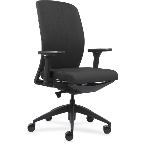 Lorell High-back Chair, 6-Way Adjustable Arms, 26-1/2" x 25" x 47", Black (LLR83105)